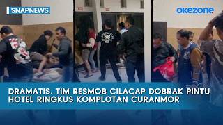 Dramatic Moment as Cilacap Resmob Team Busts Down Hotel Door to Arrest Motorcycle Theft Ring