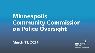 March 11, 2024 Community Commission on Police Oversight