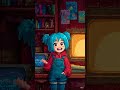 little girl in blue hairs #cute #anime #ai #rainbow kids Tv