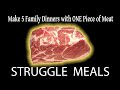 5 Family Dinners with ONE Piece of $7.00 Meat - The Struggle is REAL