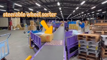wheel sorter,easily sorting big cartons to different chute,perfect #sorting #machine for #warehouse