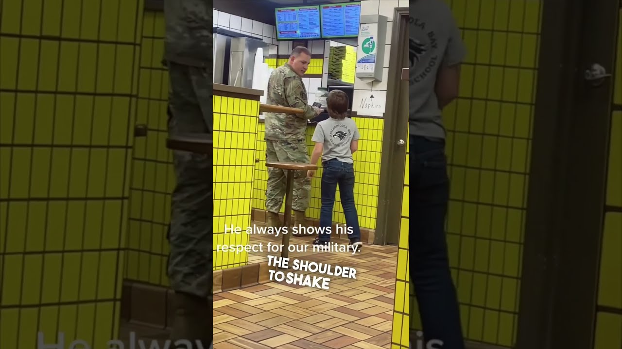 This Little Boy Wanted To Show His Respect A Man In The Military 