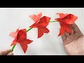 Origami red orchid  how to make a paper flowers