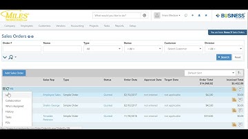 Change Orders and Actions for Sales Orders