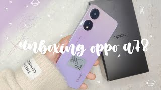unboxing aesthetic purple Oppo A78  ~  reorganizing + aesthetic case/ accessories