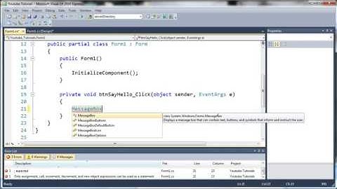 Visual C# 2010 Tutorial 18 - Introduction To Windows Forms