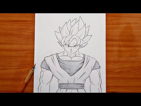 How to draw Goku | Goku Super Saiyan full body step by step | easy drawing tutorial