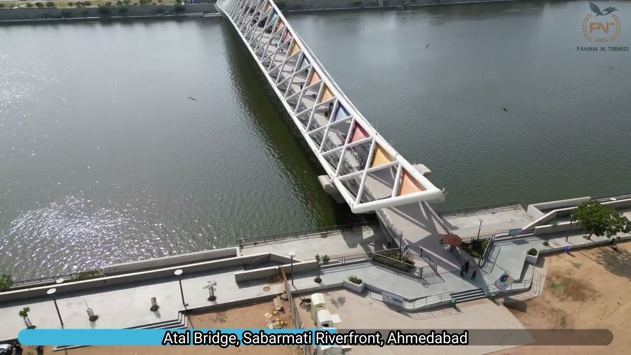 Atal Bridge, Sabarmati Riverfront, Ahmedabad (Aerial View)