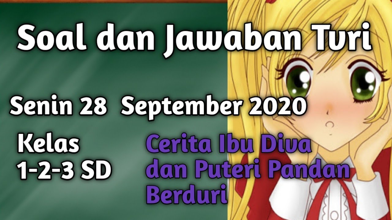 Soal Dan Jawaban Tvri Senin 28 September 2020 Kelas 1 2 3 Sd Youtube