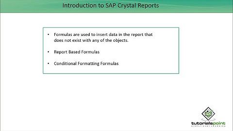 SAP Crystal Reports - Defining Formula