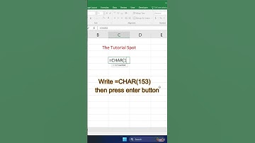 How to type Trademark symbol ™ In Microsoft Excel? #msexcel #ytshort