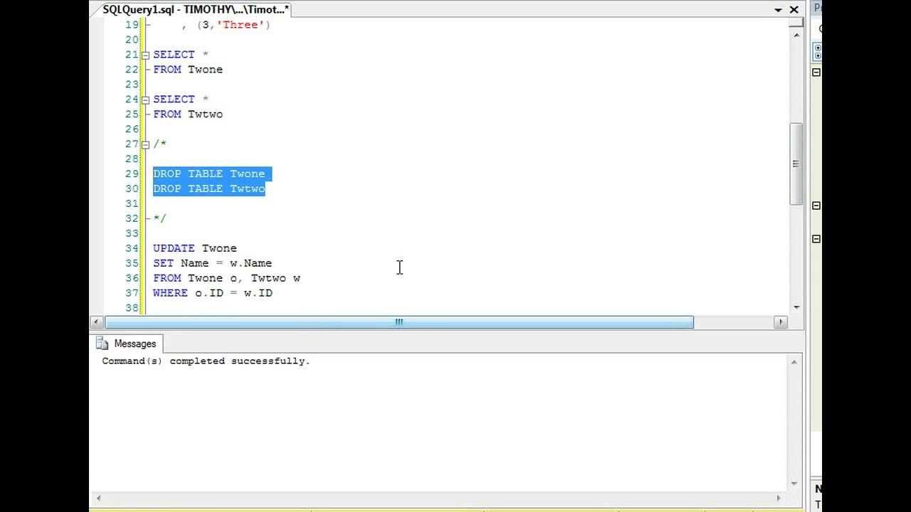 TSQL: Update Table From Another Table - YouTube