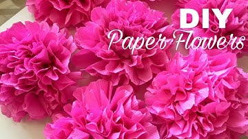 How to make Pom Pom crepe paper flowers craft | DIY crepe paper flowers ( Mass Crafts)