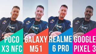 XIAOMI POCO X3 vs GALAXY M51 vs REALME 6 PRO vs PIXEL 3. ТЕСТ КАМЕР