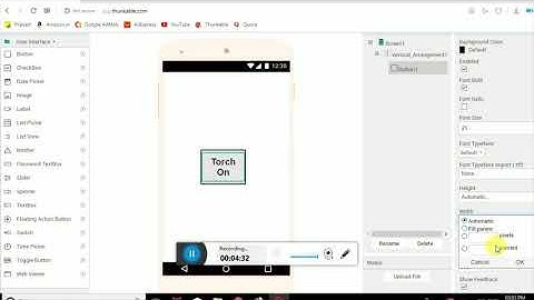 How to make flashlight app in Thunkable, Kodular, Appybuilder less block and super easy