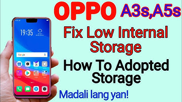OPPO A3s ADOPTED STORAGE AND HOW TO FIX LOW INTERNAL STORAGE #OppoA3s #OppoA5s #OppoA3sTutorial