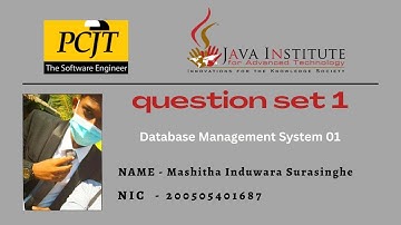 Database Management System | Question Set 01 | 1st Year | Semester 01 | Java Institute.