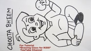How to Draw- Chhota Bheem Eating Laddo Step by Step Tutorial for Kids