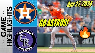 Houston Astros vs Colorado Rockies [Highlights] April 27, 2024 | What a way to start the game!!