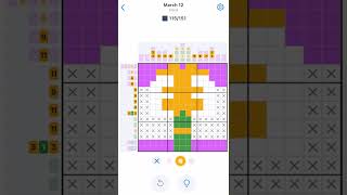 March 12, 2022 Nonogram Color Puzzle Solve screenshot 1