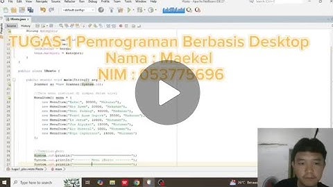 Tugas 1 Pemrograman Berbasis Desktop Universitas Terbuka| Membuat Aplikasi Restoran menggunakan java