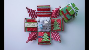 CHRISTMAS EXPLODING BOX FULL TUTORIAL PART 2 (2017) + GIVEAWAY!!!!