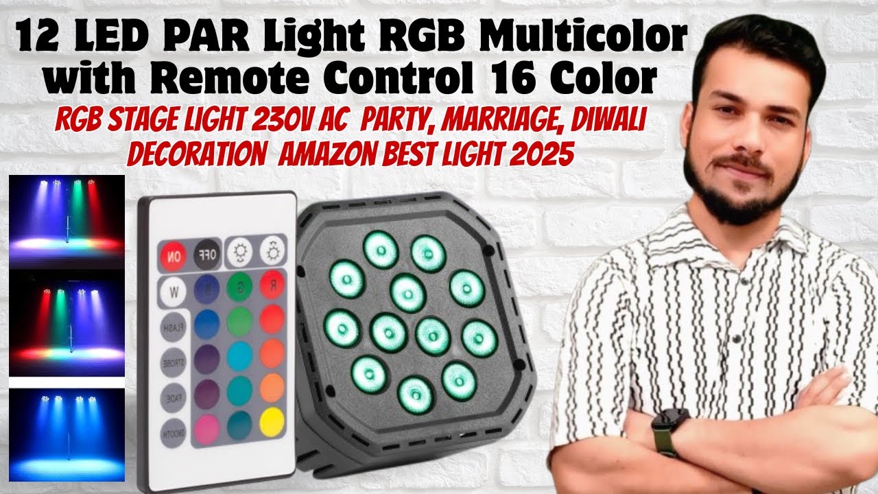 12 LED PAR Light Review with Remote | RGB Stage Light 230V AC | Party, Marriage, Diwali Decoration