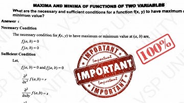 #Maximum and minimum value of a functions of two variables introduction with an examples...