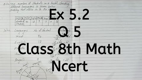 Ex 5.2, Q 5, Chapter 5, Data Handling, Class 8 Math