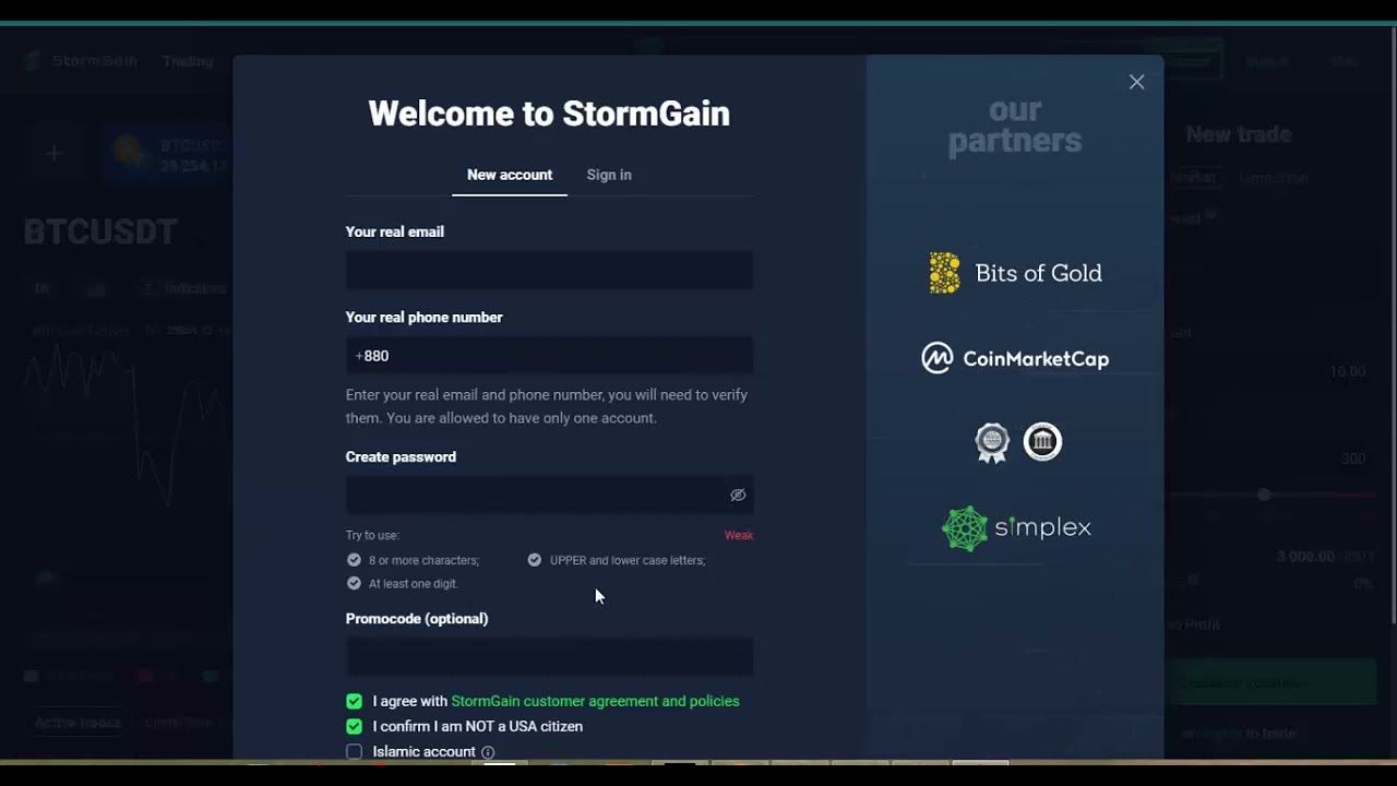 How to create StormGain account and Start Free Mining
