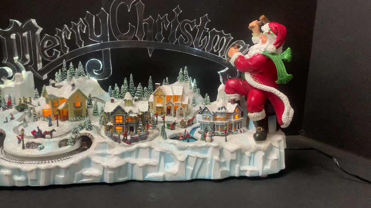 Thomas Kinkade Santa's Inspiration Illuminated Musical Motion