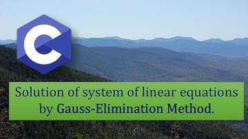 C Program For Gauss Elimination Method