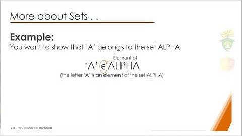 CSC 102 - More on Sets Part 2