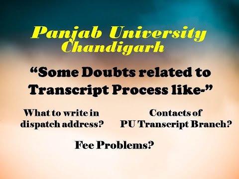 Some Doubts related to Transcript Process|Panjab University Chandigarh