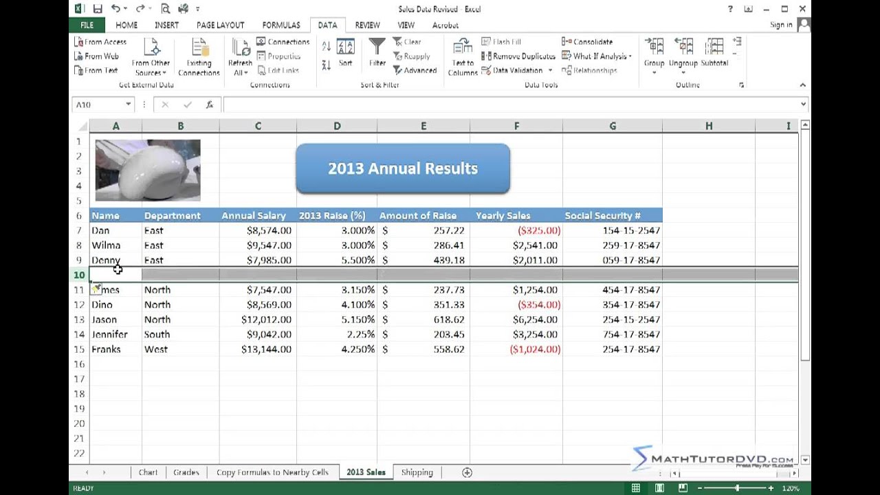 Mastering Excel 2013 Lesson 50 Calculating Subtotals In Lists 46 math help near me
