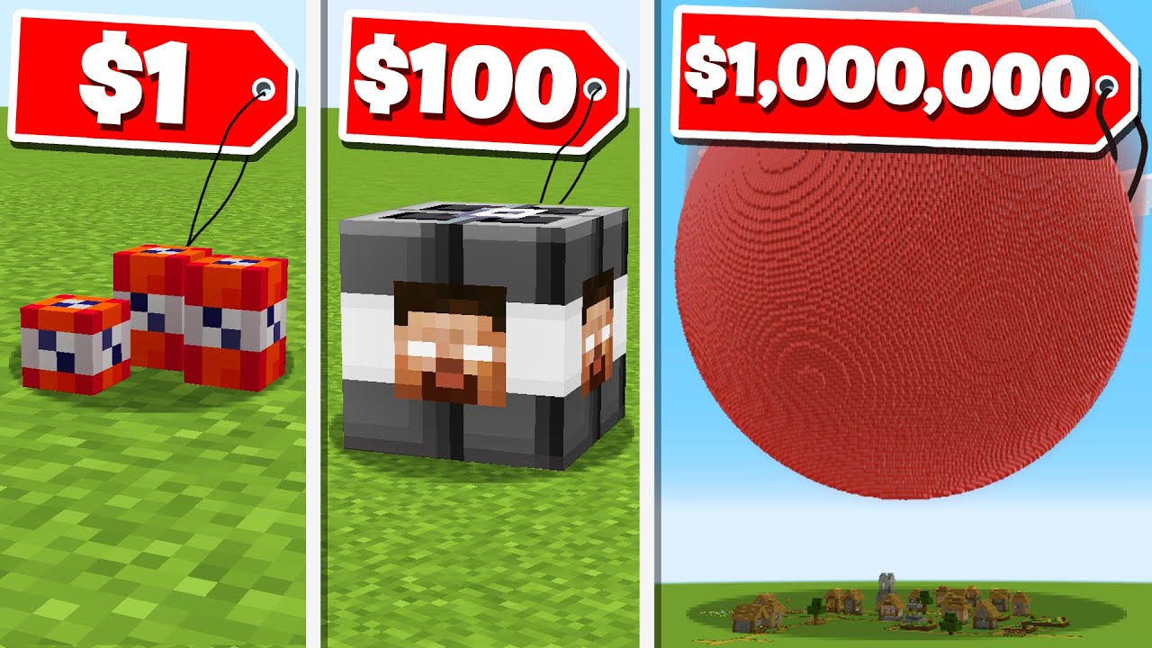 Minecraft, But It's $1 TNT vs $1,000,000 TNT!