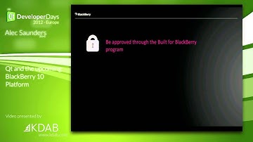 QtDD12 - Qt and the upcoming BlackBerry 10 Platform - Alec Saunders