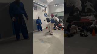 Adult and teen sparring at Kmk mma