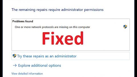 *one or more network protocols are missing on this computer!! - Howtosolveit