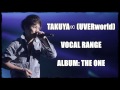 TAKUYA∞ (UVERworld) Vocal Range/ 声域 - Album: THE ONE (2012)