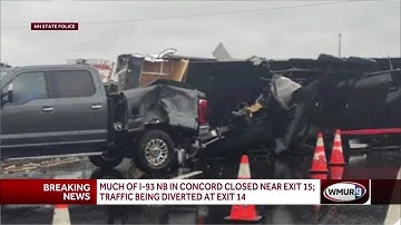 Much of I-93 North closed in Concord near Exit 15