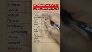 Literal Meaning of Every Country's Name in Europe