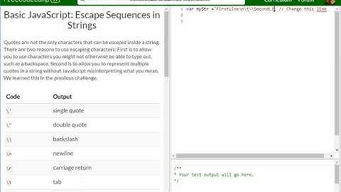Basic JavaScript Escape Sequences in Strings free code camp   Dani