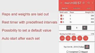 Android app Wendler 531 powerlifting workout screenshot 2