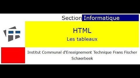 Les tableaux HTML