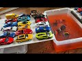 Diecast Cars Falling Into Red Jelly 4k video