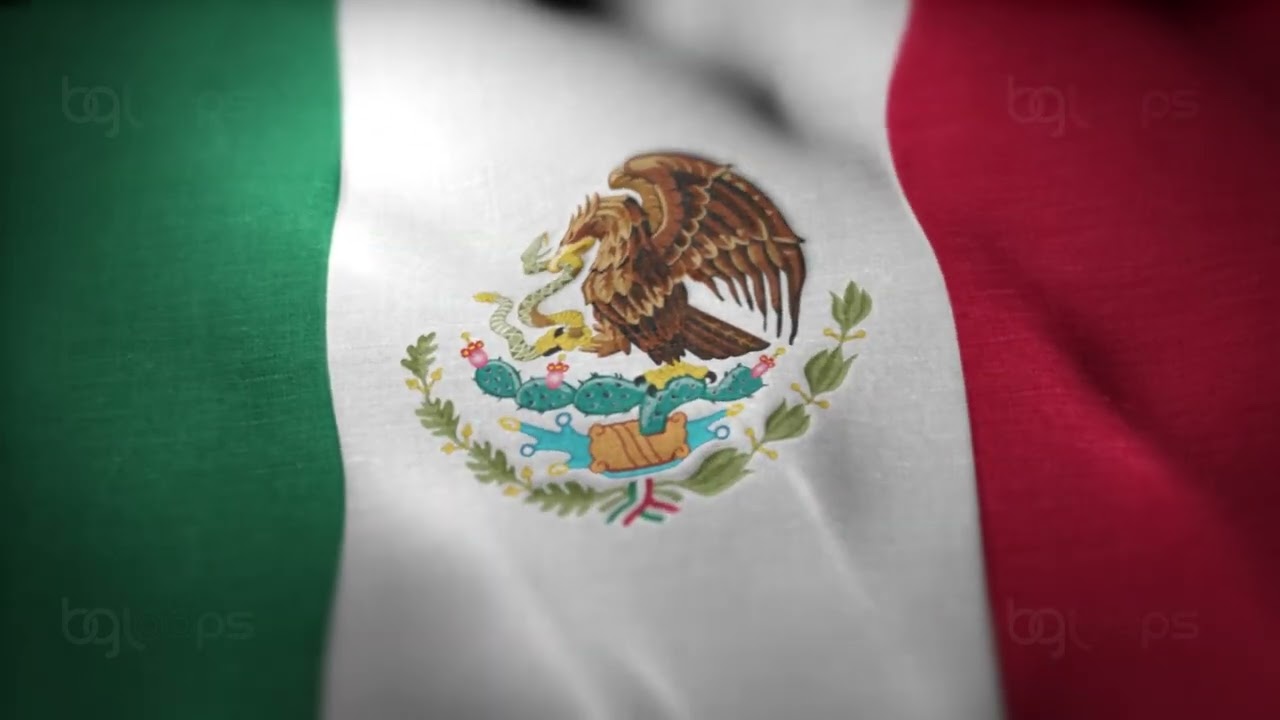 Mexico Flag - Realistic - Waving Flag - Full HD - 1080 - Seamless Loop