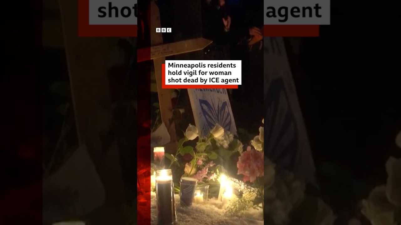 A vigil is held for Nicole Good who was shot dead by an ICE agent in Minneapolis. #US #BBCNews