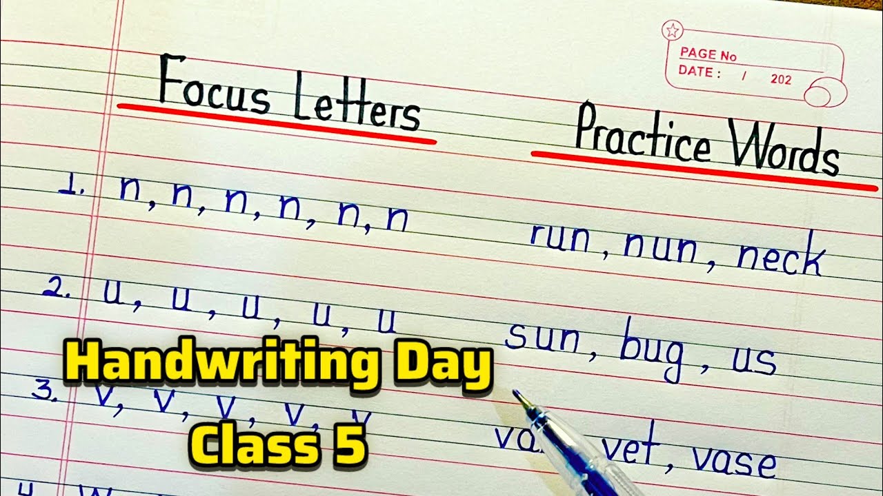 Handwriting Class Day 5 | Handwriting practice | How to improve handwriting | English practice