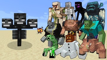 Bedrock Wither vs Mutant Mobs in Minecraft - Minecraft Mob Battle